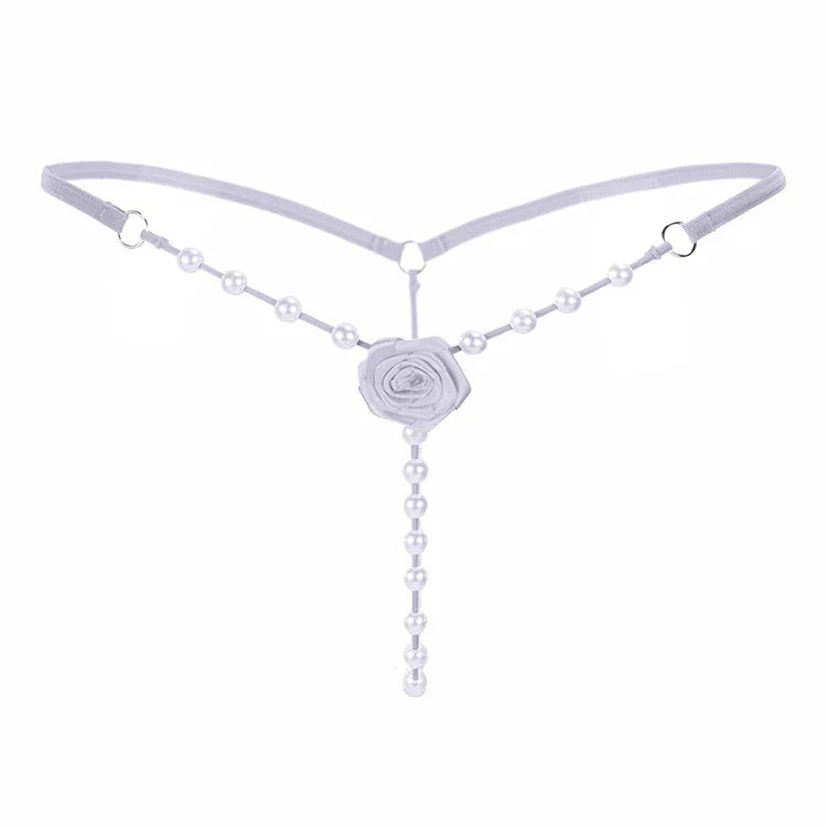 Rose Pearl Crotchless G-String | Lavah Intimates