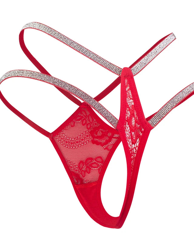 Sparkle Lace Strappy G-String | Lavah Intimates