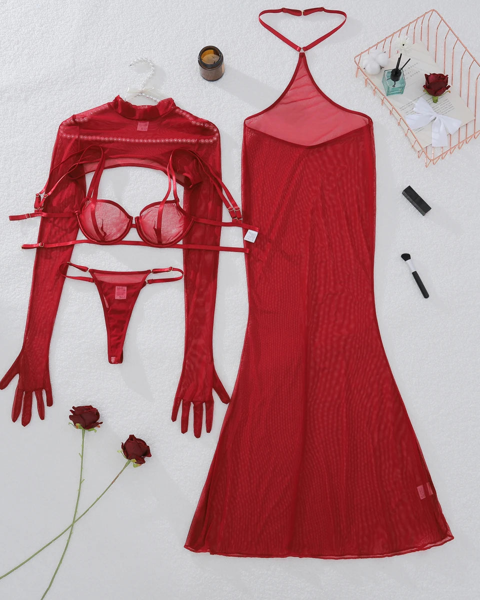Scarlett Sheer Mesh Maxi Set | Lavah Intimates