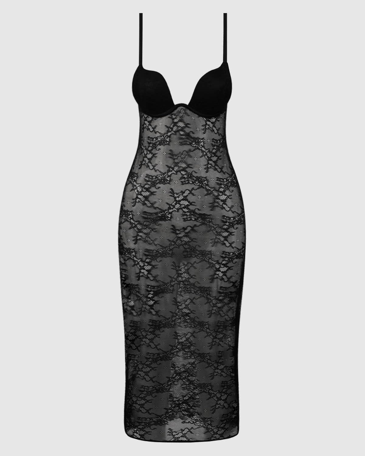 Yvone Lace Plunge Push Up Gown