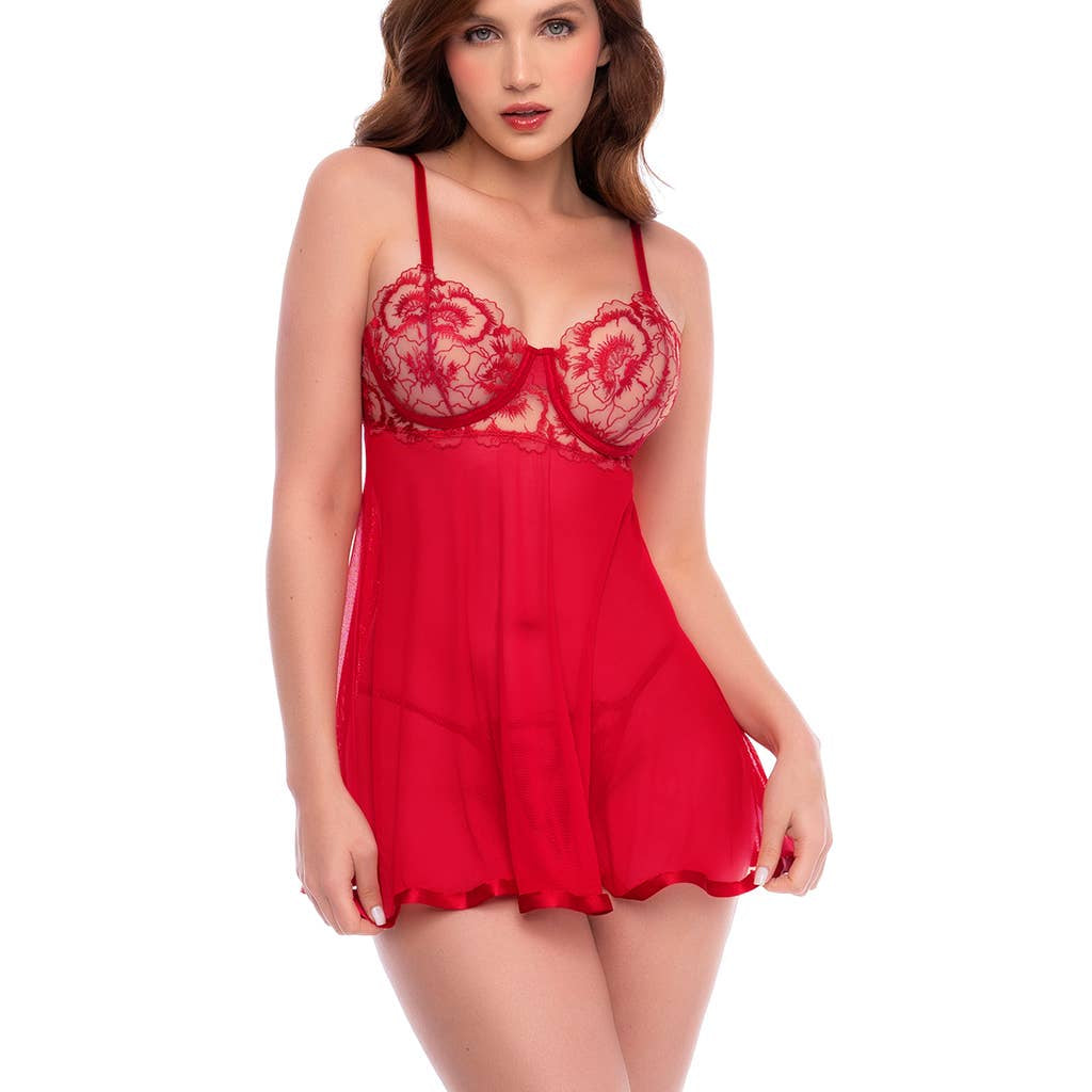 Aurelia Ruby Underwire Babydoll Set