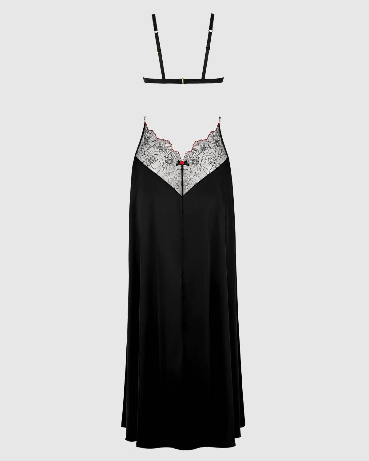 Ilena Embroidered Tulle Triangle Top Long Gown