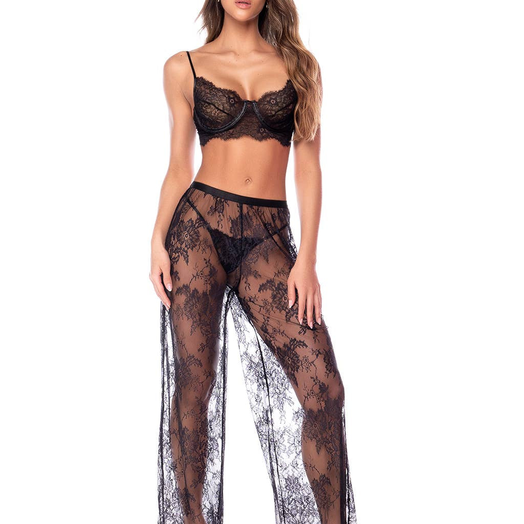 Primavera Black Lace 3pc Pant Set