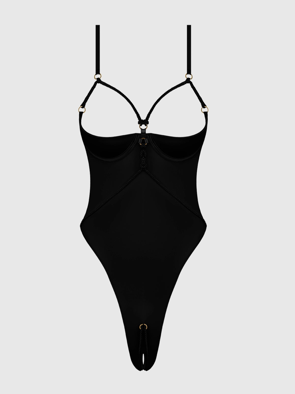 Iryna Silky Micro Rope Crotchless Teddy | Lavah Intimates