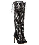 Domina Thigh High Caged Heel - LAVAH INTIMATES