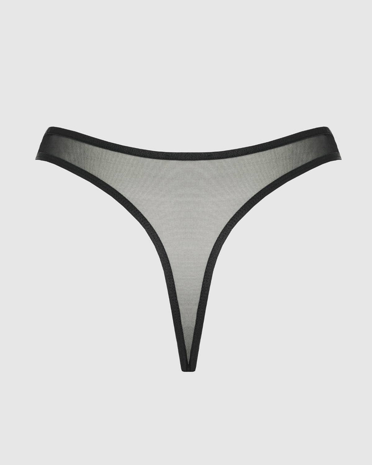 Chantal Mesh Crotchless Thong | Lavah Intimates