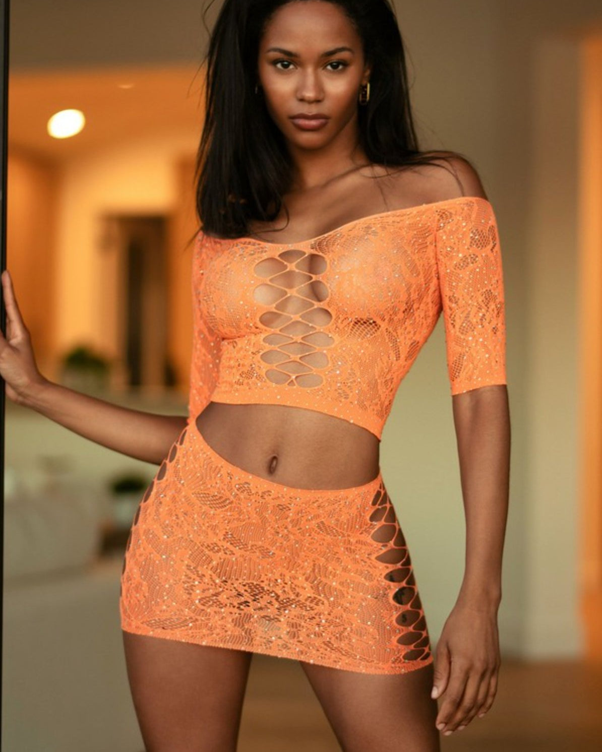 Glisten 3-Piece Set Orange | Lavah Intimates