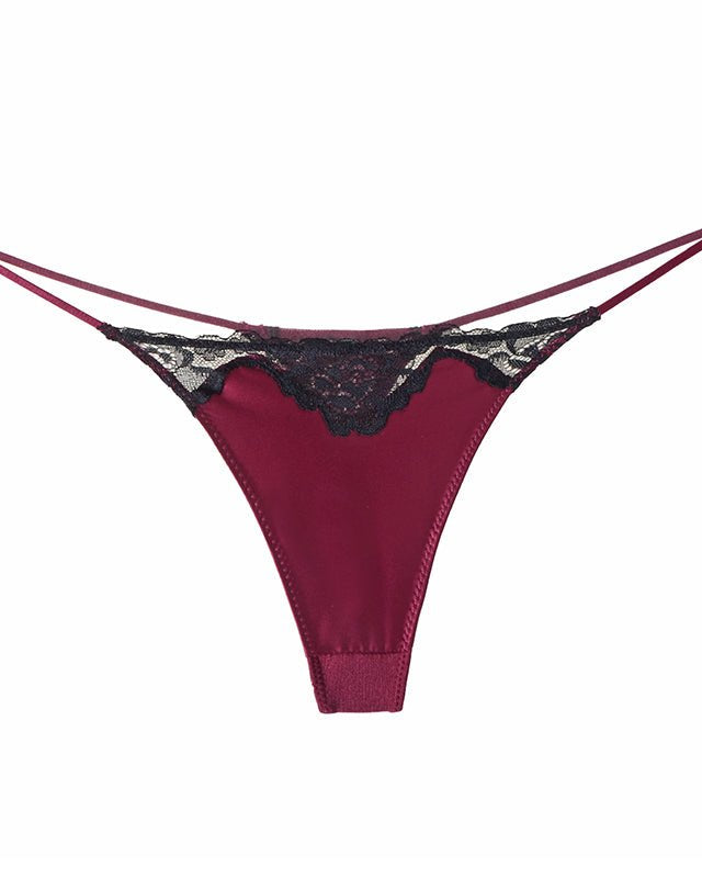 Mimi Satin Lace Thong | Lavah Intimates