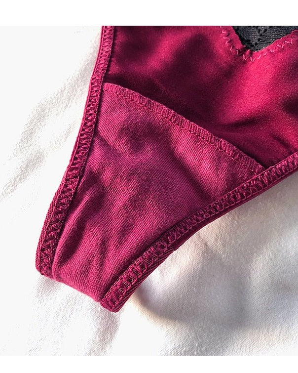 Mimi Satin Lace Thong | Lavah Intimates