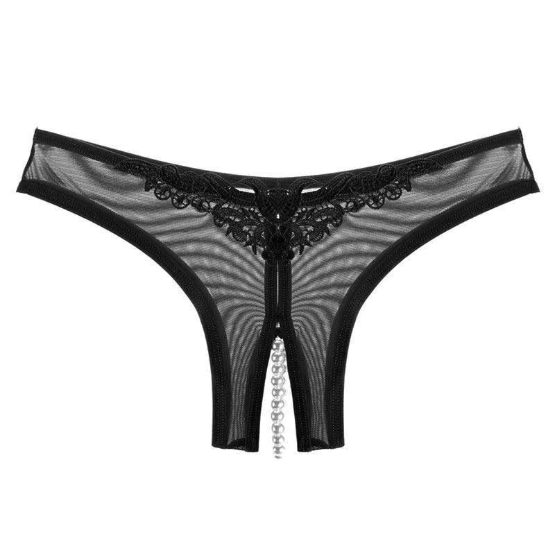 Pearl Mesh Crotchless Panty - LAVAH INTIMATES