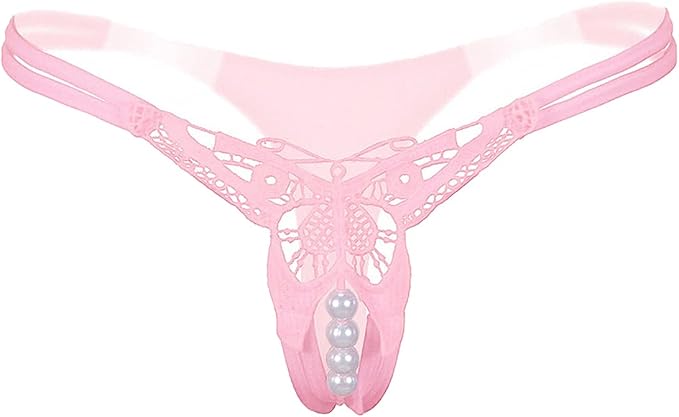 Social Butterfly Crotchless Pearl Thong | Lavah Intimates