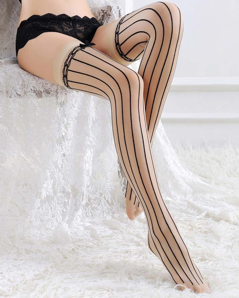 Pinstripe Stockings | Lavah Intimates