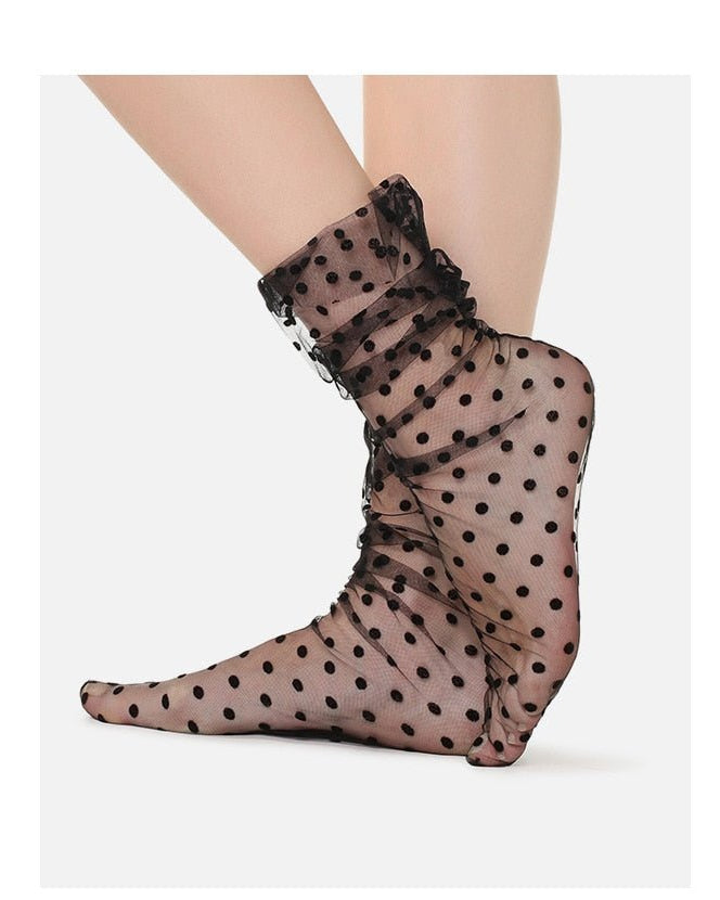 Polka Dot Mid Calf Socks | Lavah Intimates