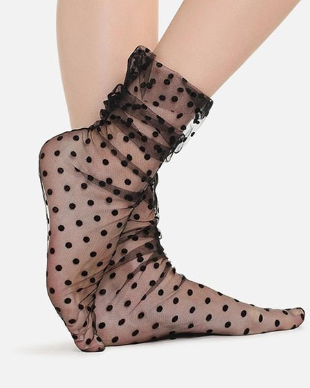 Polka Dot Mid Calf Socks | Lavah Intimates