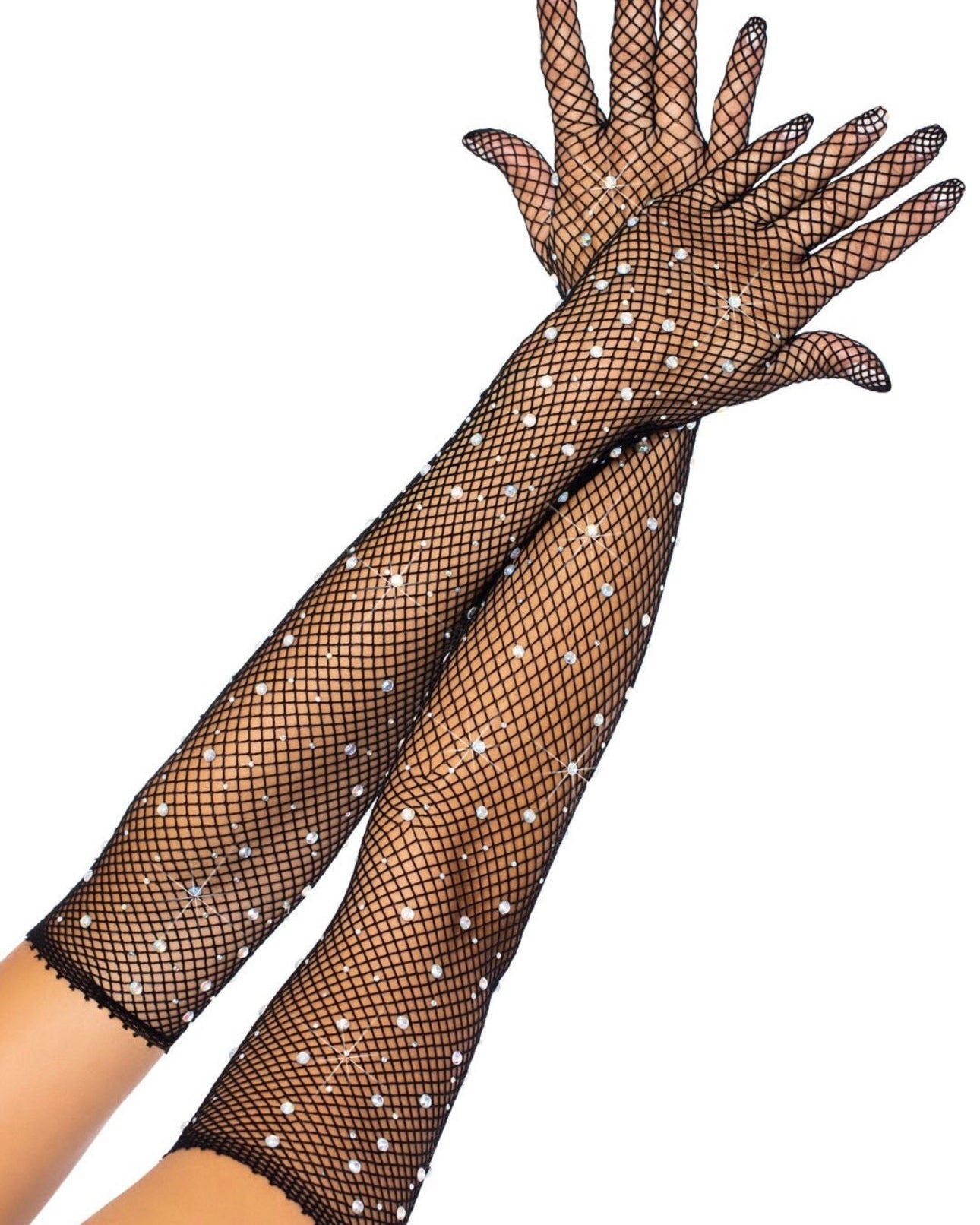 Rhinestone Long Sleeve Gloves | Lavah Intimates