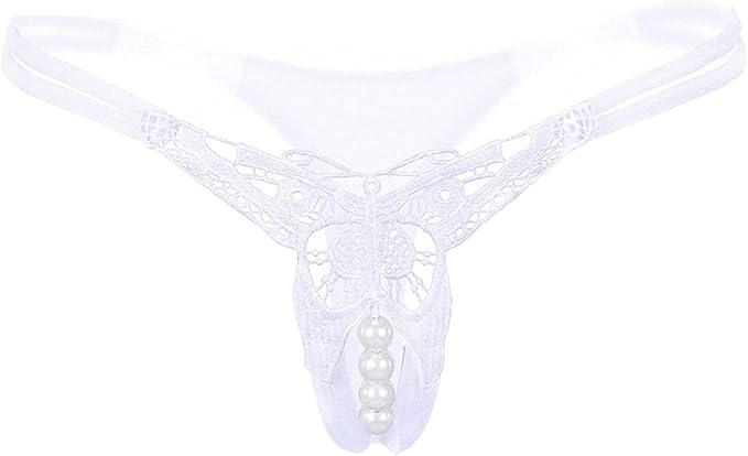 Social Butterfly Crotchless Pearl Thong | Lavah Intimates