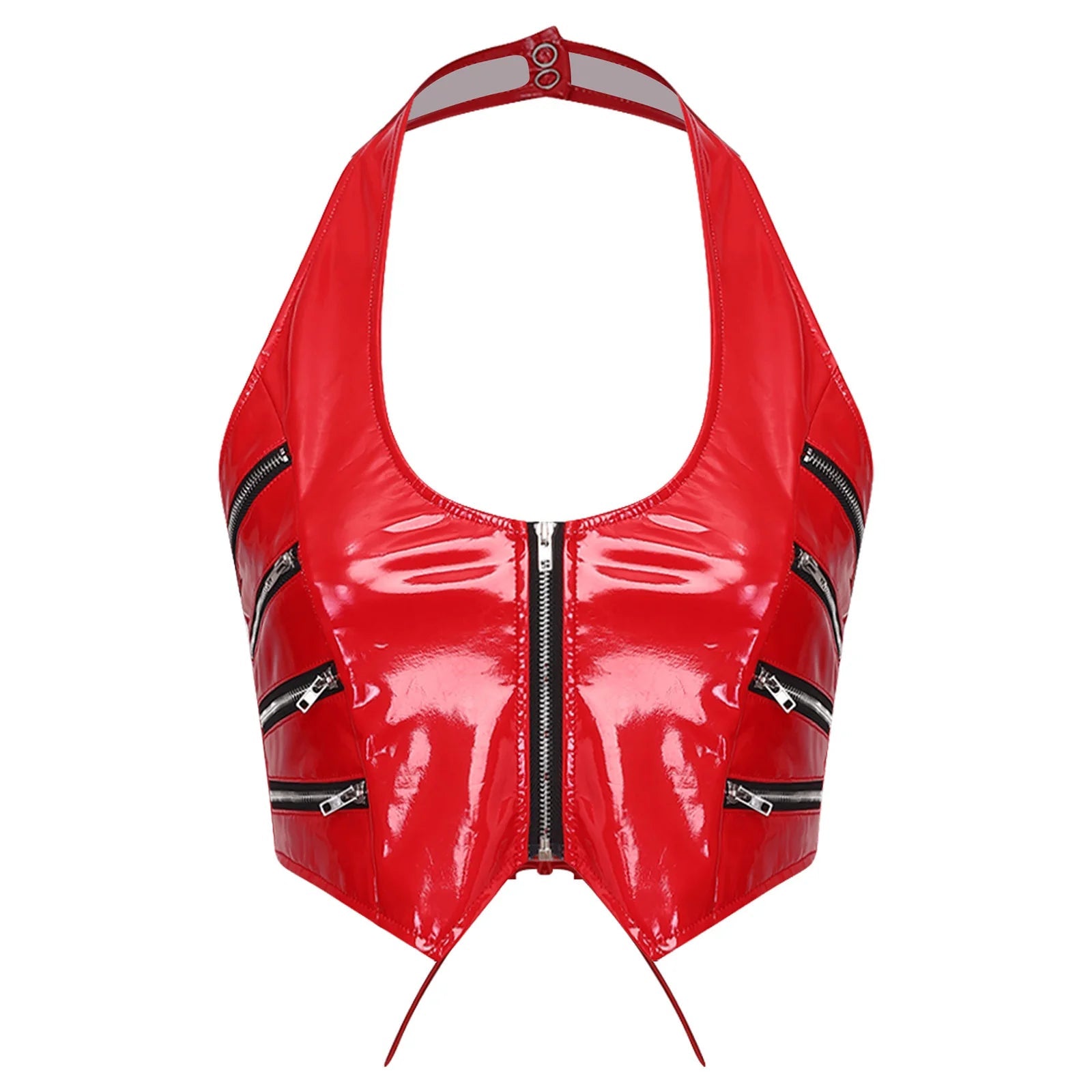 Onyx Zip Halter Top