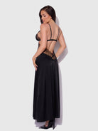Ilena Embroidered Tulle Triangle Top Long Gown