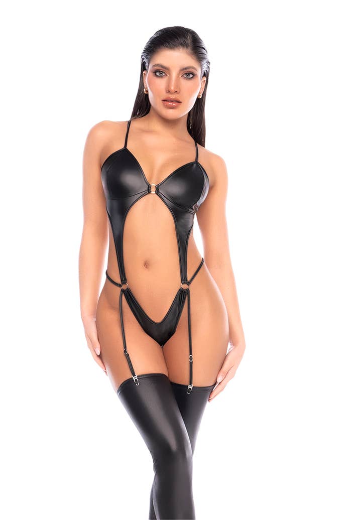 Ferro Black Ring-Cutout Bodysuit