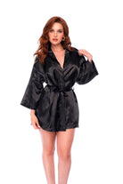 Cortina Black Satin Robe