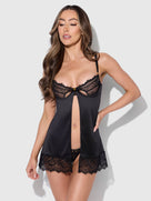 Issadora Lace Openable Cup Babydoll & G-String Set