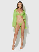 Shavon Lace & Chiffon Robe, Bralette & G-String Set