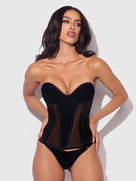 Juliet Satin Mesh Underwire Corset | Lavah Intimates