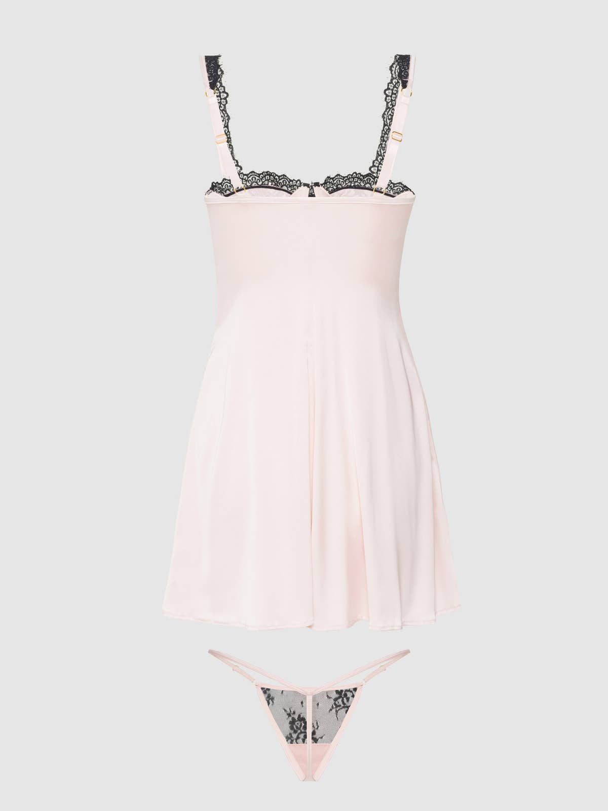 Jocelyn Lace & Satin Babydoll & G-String Set
