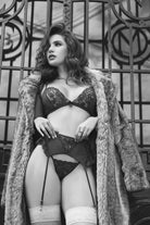 Verbena Burgundy Lace 3pc Garter Set