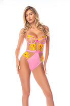 Solar Blossom Floral Sheer Embroided Bodysuit | Lavah Intimates