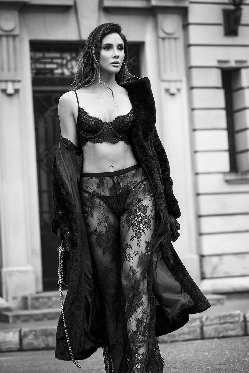 Primavera Black Lace 3pc Pant Set