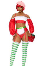 Strawberry Shortie 4-Piece Women's Cartoon Character Costume