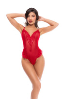 Camille Dotted Mesh Lace-Up Teddy
