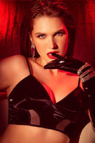 Velvet Eclipse Mesh Lingerie Set with Triangle Bra | Lavah Intimates