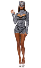 Winter Coat 4-Piece Leopard Costume
