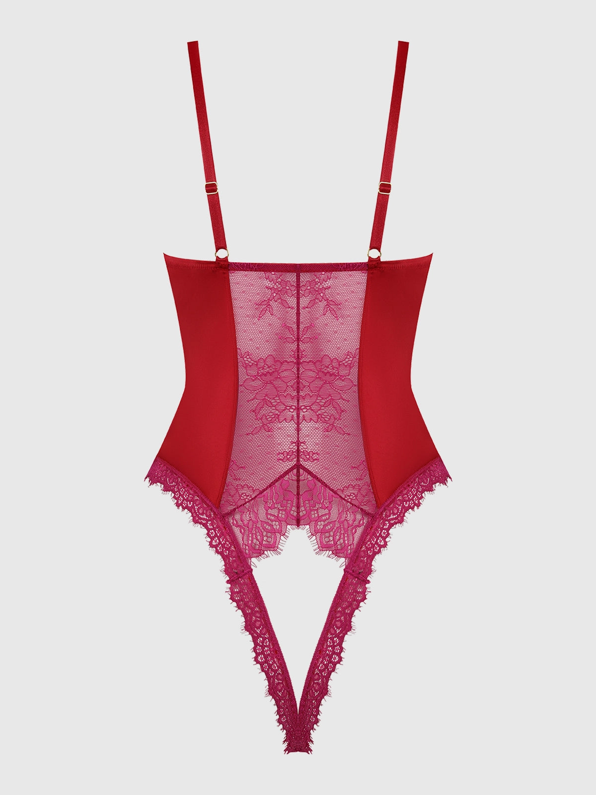 Jocelyn Satin & Lace Crotchless Teddy | Lavah Intimates