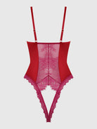 Jocelyn Satin & Lace Crotchless Teddy | Lavah Intimates