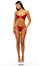 Capri Metallic Demi Bikini Red