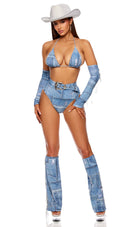 Denim Wrangler 5-Piece Women's Cowgirl Costume