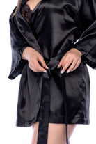 Cortina Black Satin Robe