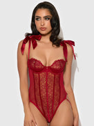 Rosalie Rouge Strappy Lace Teddy