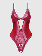 Jocelyn Satin & Lace Crotchless Teddy | Lavah Intimates