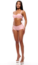 Lilou Satin Bra & Boyshort Set Light Pink