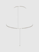 Rhinestone Dangle V Neck Bra Silver | Lavah Intimates