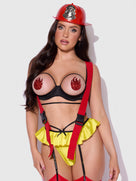 Firehouse Hottie Teddy With Pasties, Hat & Badge Set