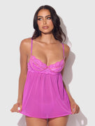 Reanna Lace Chain Babydoll G-String Set | Lavah Intimates