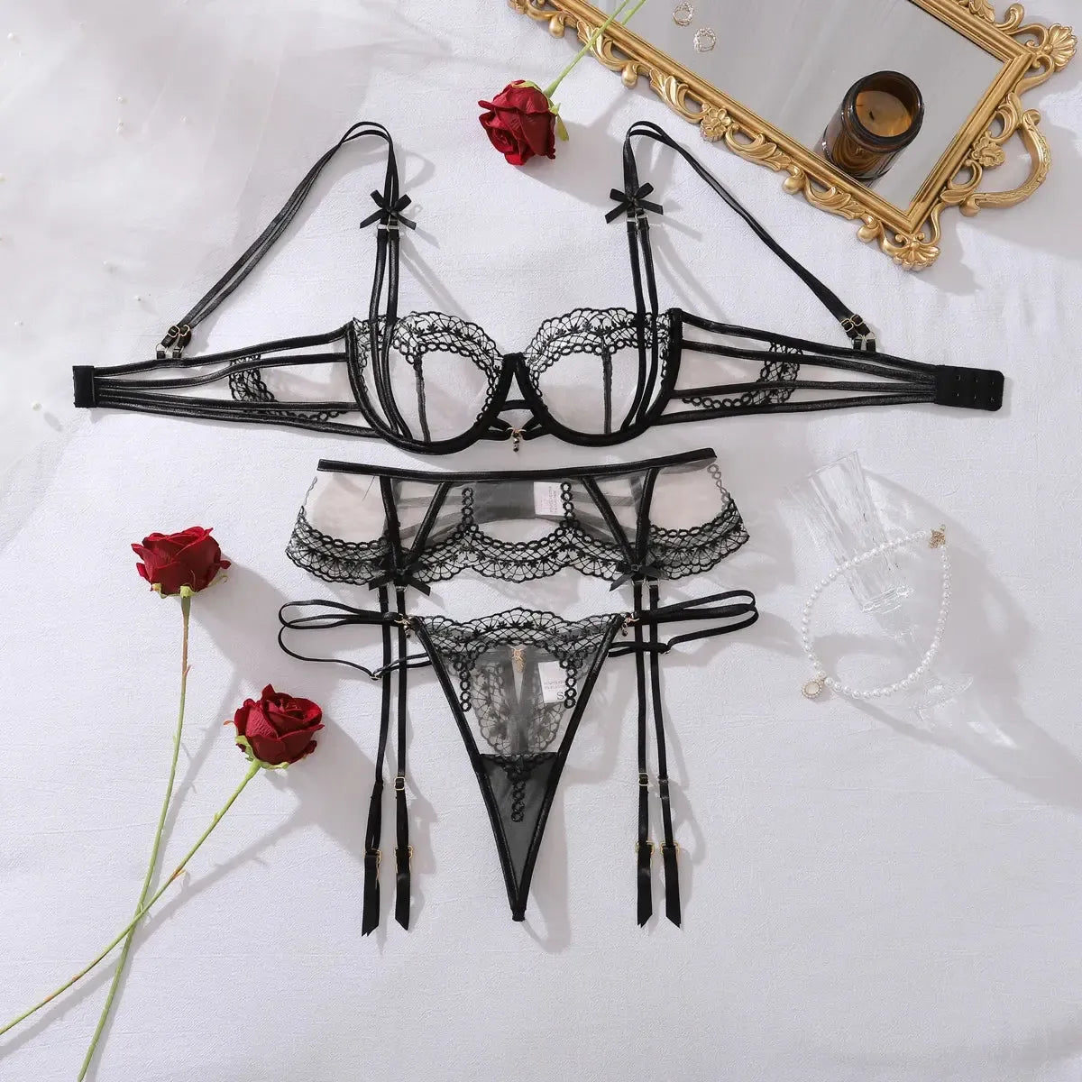 Velvet Allure Garter Set | Lavah Intimates
