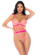 Rosata Sheer Embroidered Teddy