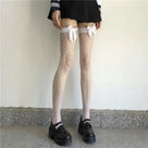 Bowie Bow Fishnet Thigh-Highs