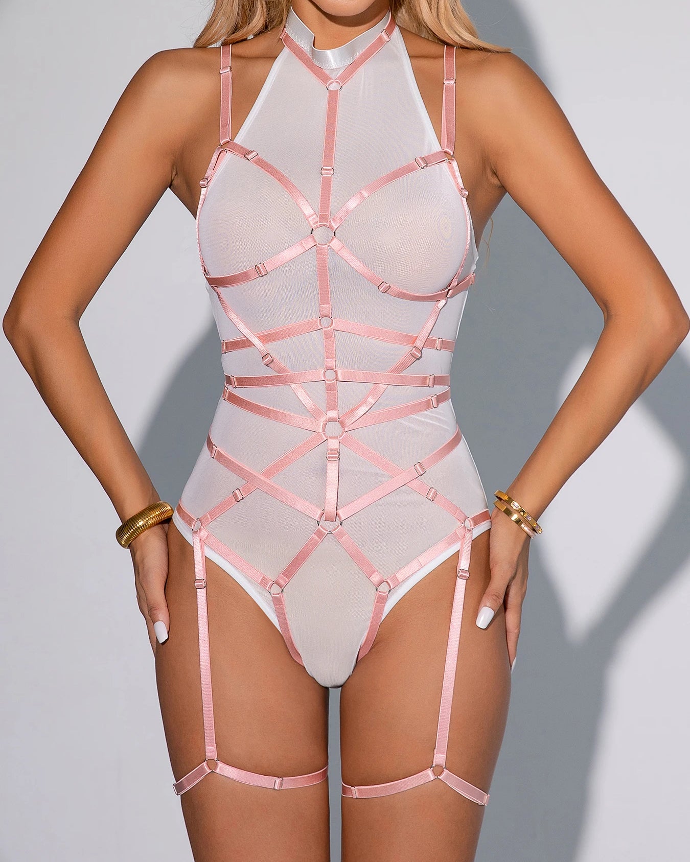 Cassie Body Harness  LAVAH LINGERIE & INTIMATES Pink One Size 